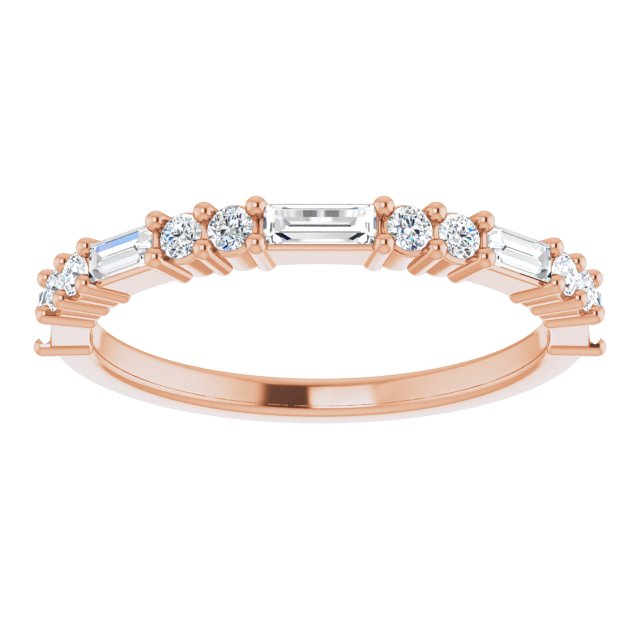 14K Rose 3/8 CTW Natural Diamond Matching Band
