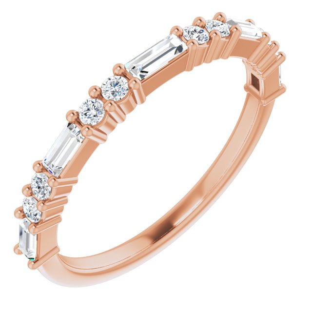 14K Rose 3/8 CTW Natural Diamond Matching Band