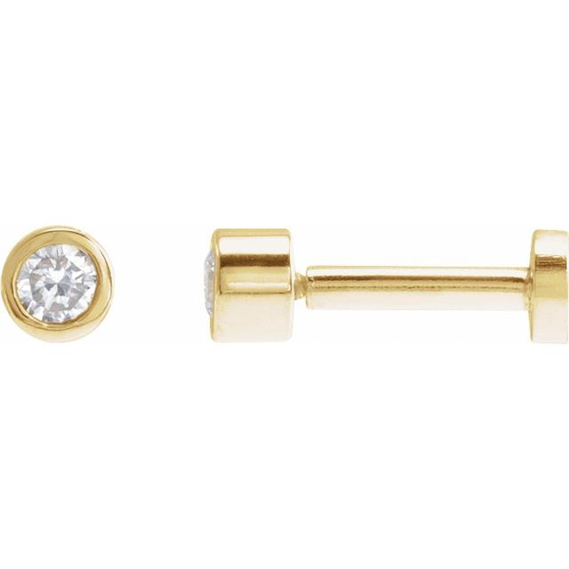 14K .03 CT Natural Diamond Earring