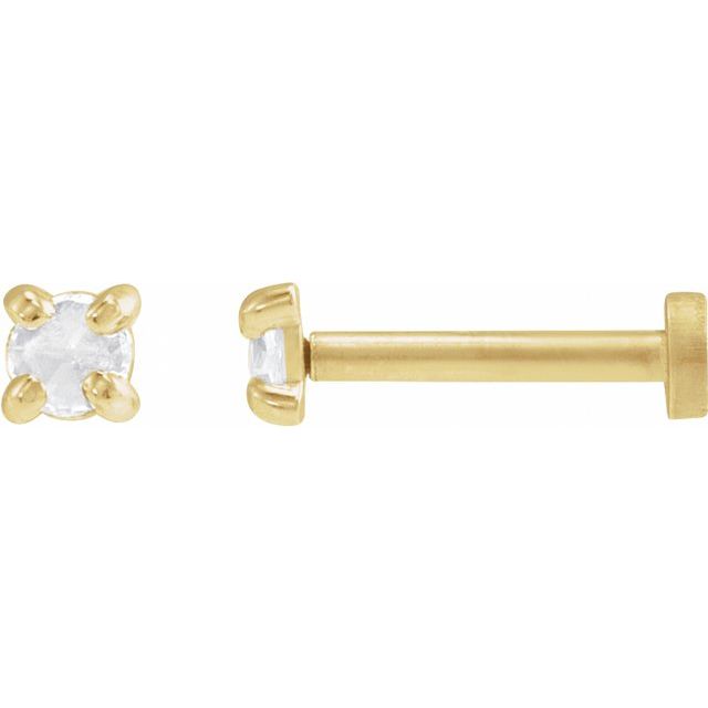 14K .04 CT -Cut Natural Diamond Stud Earrings