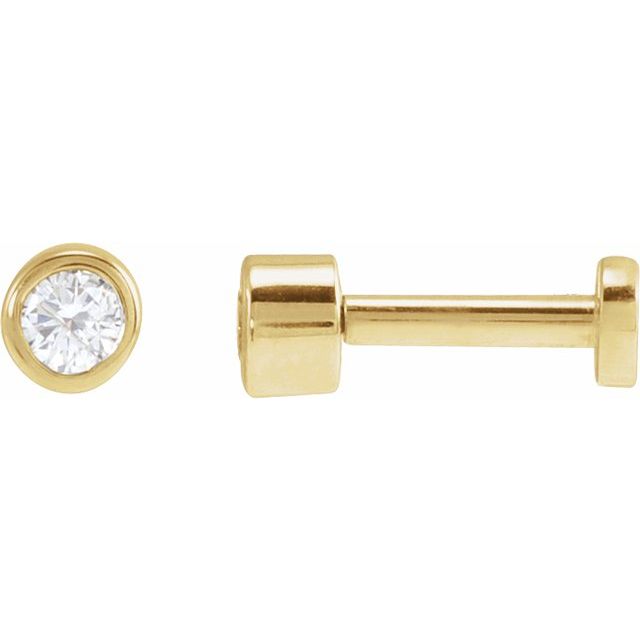 14K .04 CT Natural Diamond Earring