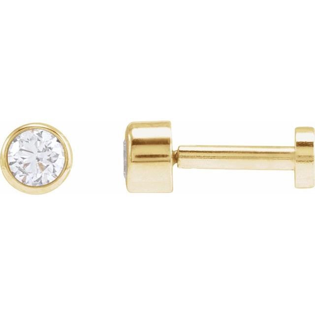 14K .06 CT Natural Diamond Earring