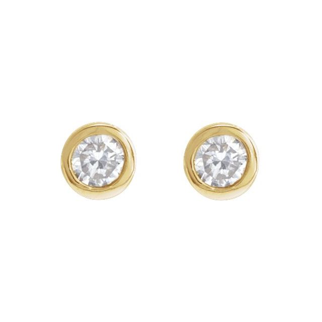14K .03 CT Natural Diamond Earring