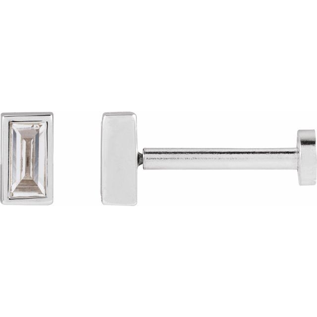 14K .07 CT Natural Diamond Stud Earring