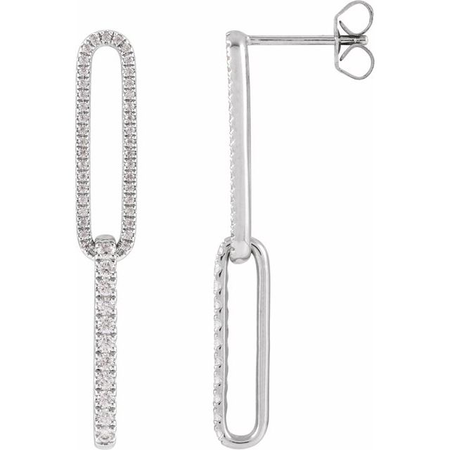 14K 1/2 CTW Lab-Grown Diamond Elongated Link Earrings
