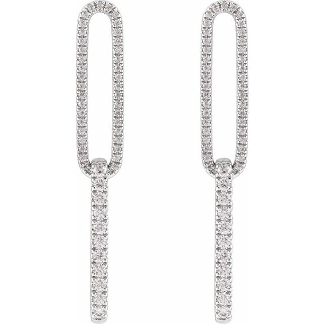 14K 1/2 CTW Lab-Grown Diamond Elongated Link Earrings