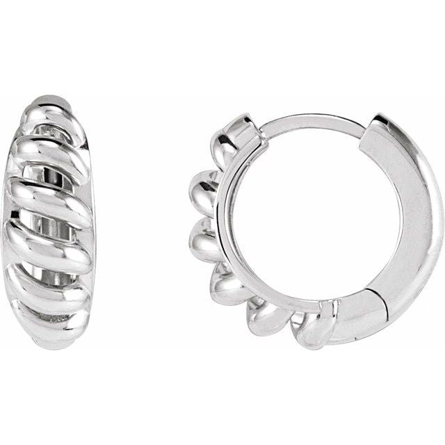 14K Right Rope Dome Hoop Earring