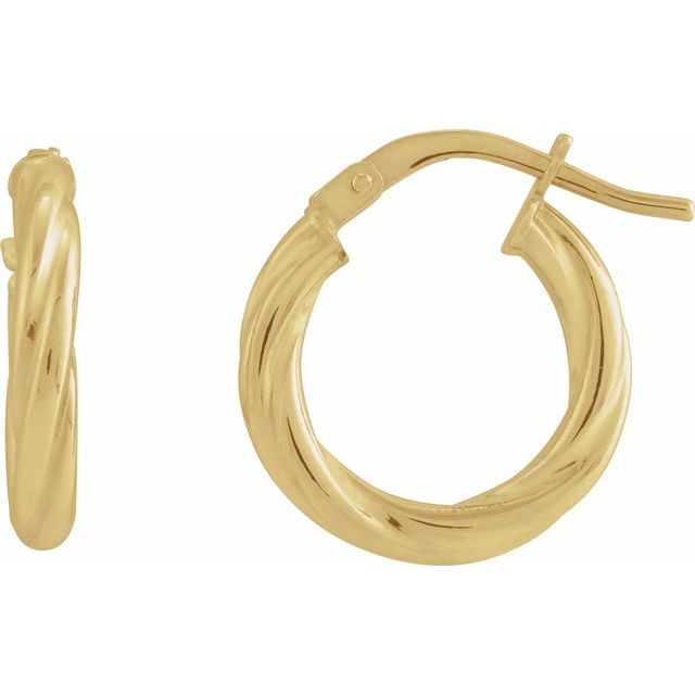 14K Twisted Tube Hoop Earrings