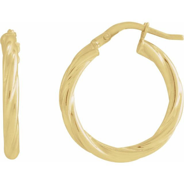 14K Twisted Tube Hoop Earrings