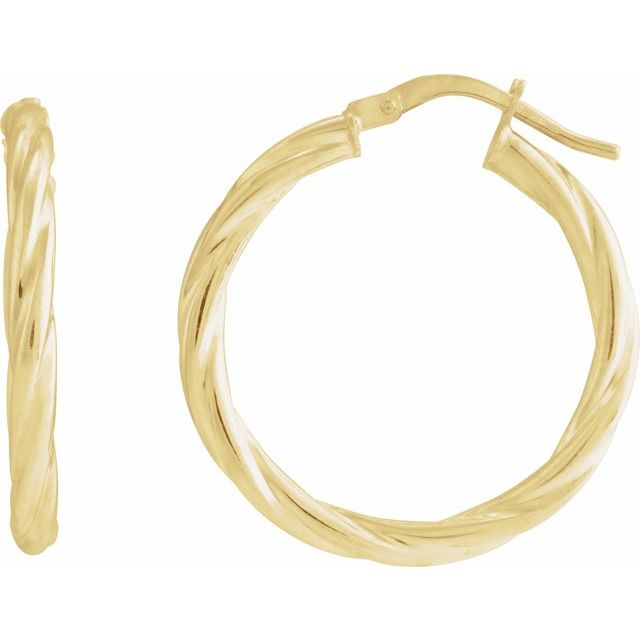 14K Twisted Tube Hoop Earrings