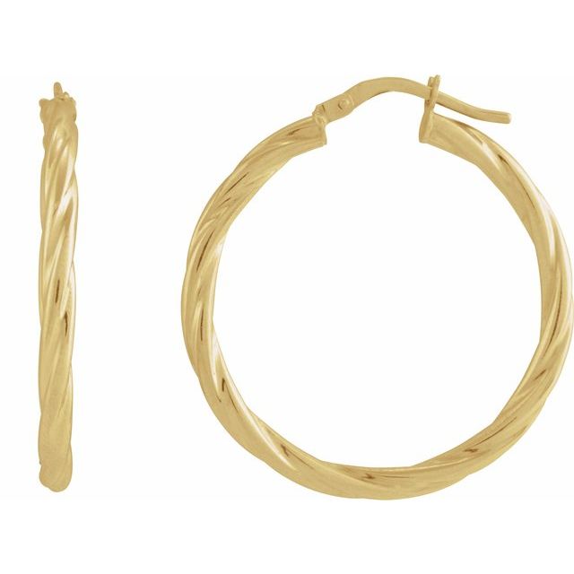 14K Twisted Tube Hoop Earrings