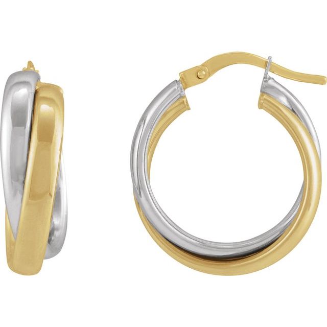14K / Double Tube Hoop Earrings