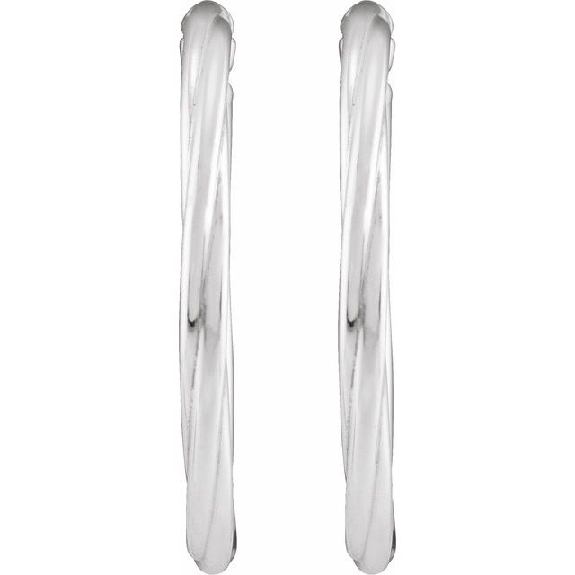 Sterling Silver Twisted Tube Hoop Earrings