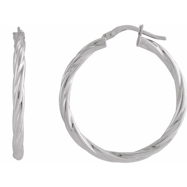 14K Twisted Tube Hoop Earrings