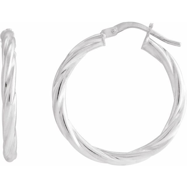 14K Twisted Tube Hoop Earrings