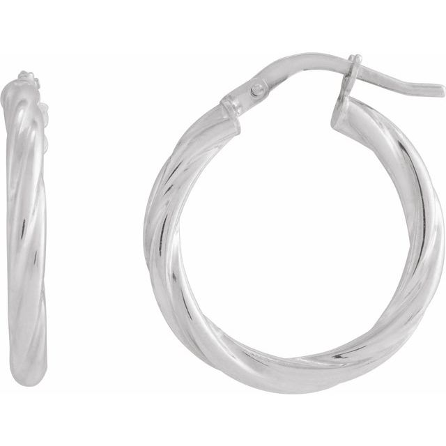 14K Twisted Tube Hoop Earrings