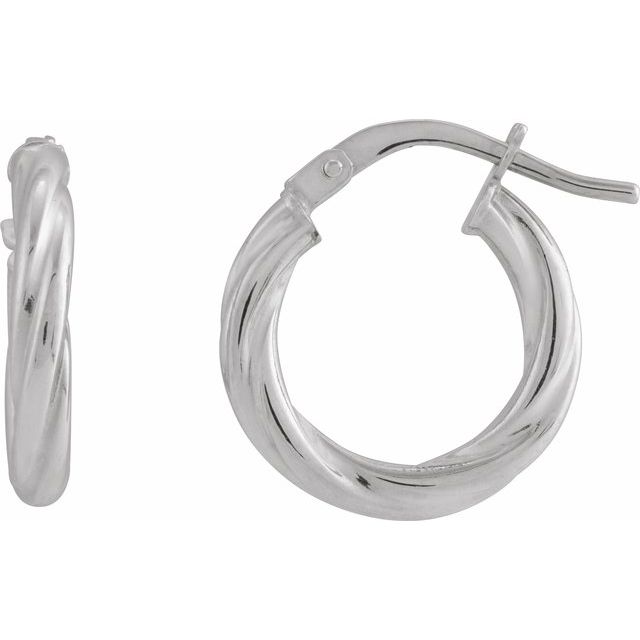 14K Twisted Tube Hoop Earrings