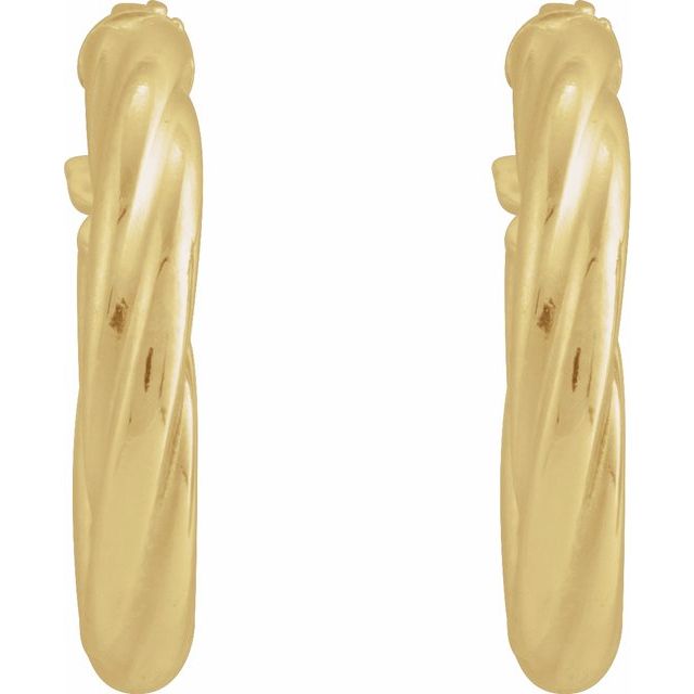 14K Twisted Tube Hoop Earrings