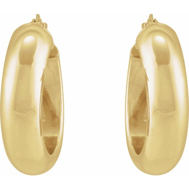 14K Half-Round Tube Hoop Earrings
