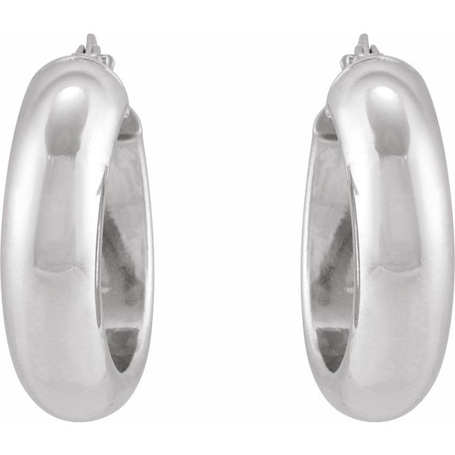 Sterling Silver Half-Round Tube Hoop Earrings