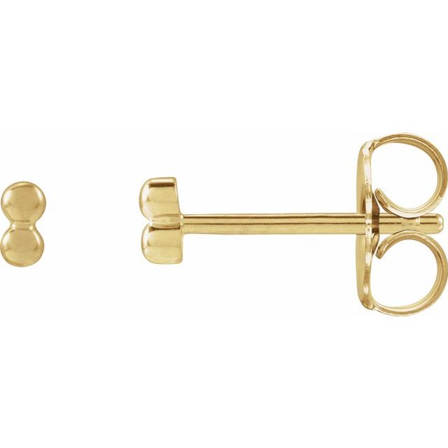14K 2 Beads Stud Earrings