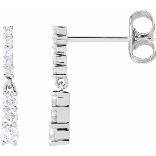 14K 1/4 CTW Natural Diamond Dangle Earrings