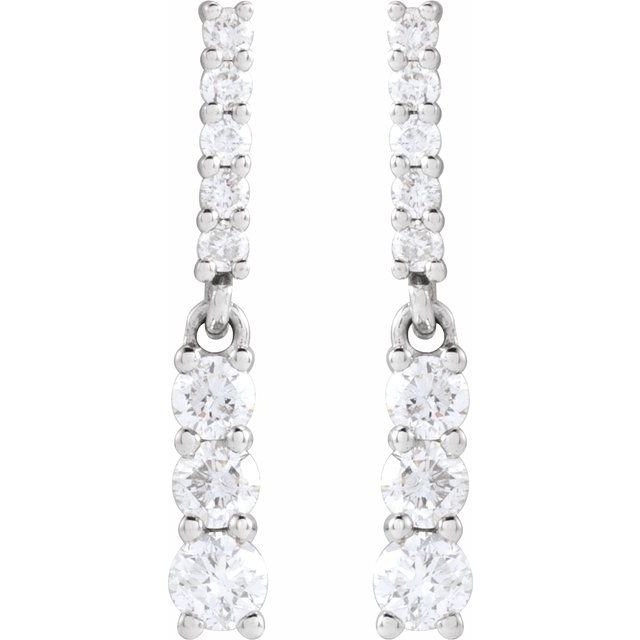 14K 1/4 CTW Natural Diamond Dangle Earrings