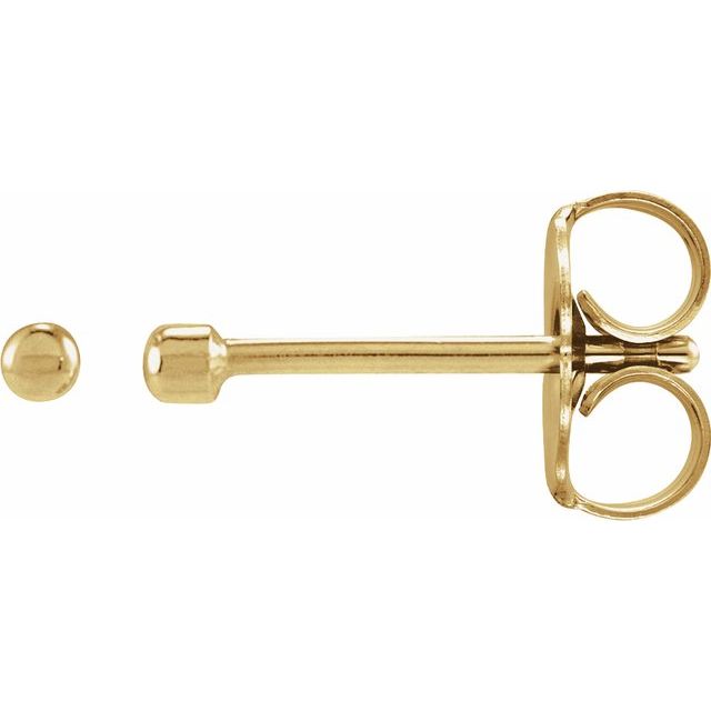 14K 1 Bead Stud Earrings