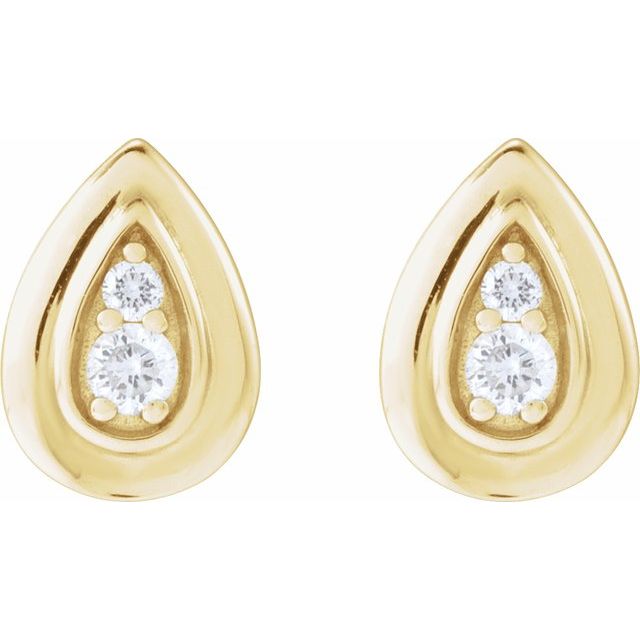 14K .07 CTW Natural Diamond Earrings