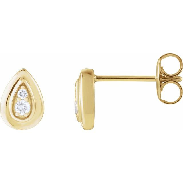 14K .07 CTW Natural Diamond Earrings