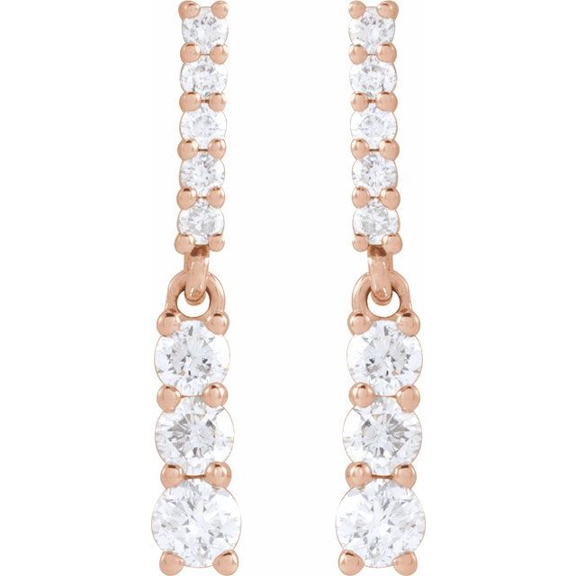 14K 1/4 CTW Natural Diamond Dangle Earrings