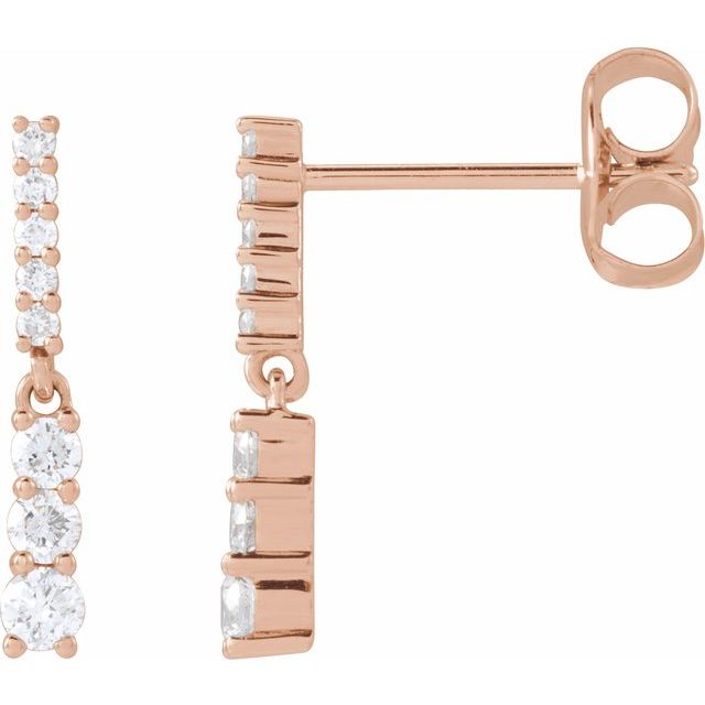 14K 1/4 CTW Natural Diamond Dangle Earrings