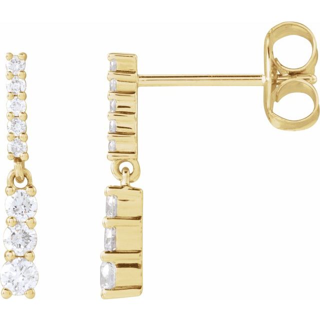 14K 1/4 CTW Natural Diamond Dangle Earrings