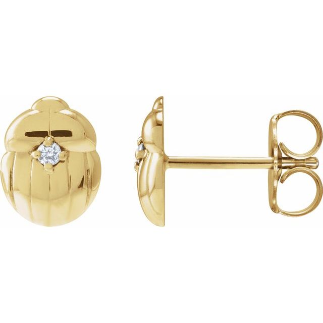 14K .02 CTW Natural Diamond Moth Insect Earring