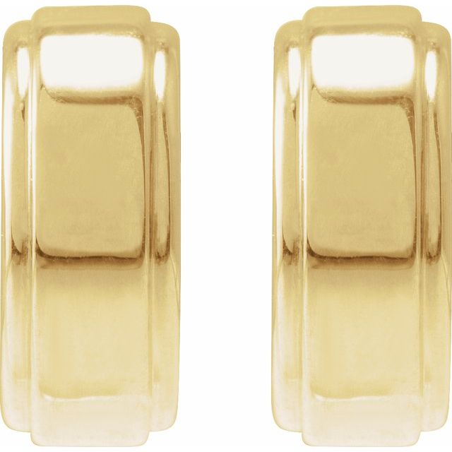 14K Stepped-Edge Hoop Earrings
