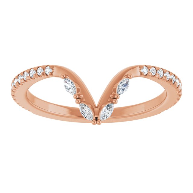14K Rose 1/4 CTW Natural Diamond Matching Band
