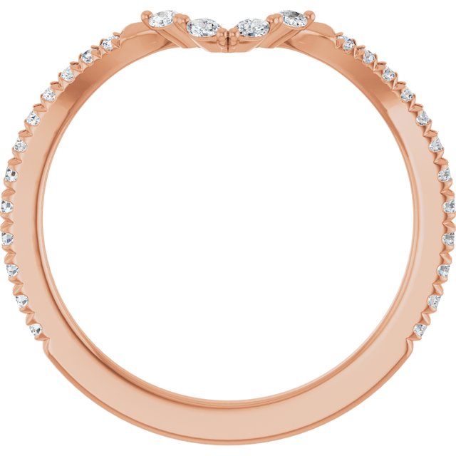 14K Rose 1/4 CTW Natural Diamond Matching Band