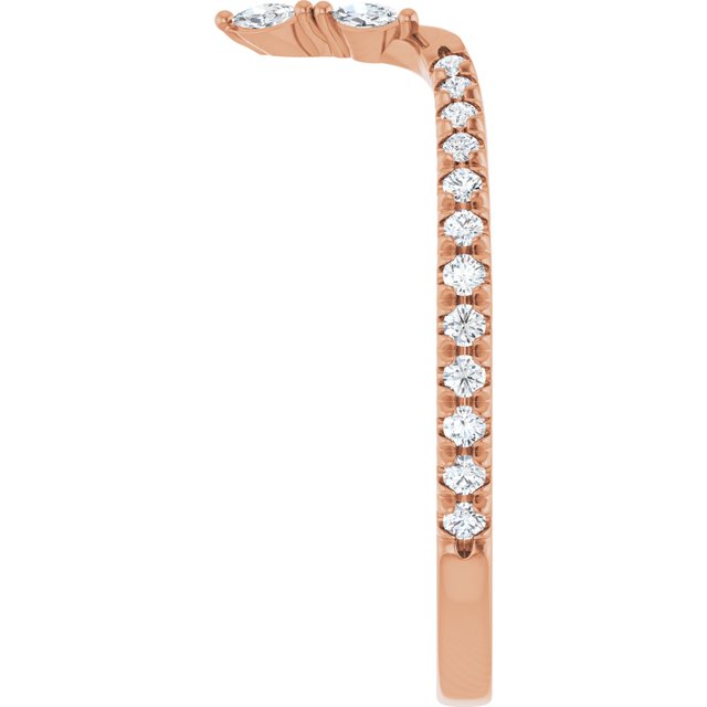 14K Rose 1/4 CTW Natural Diamond Matching Band
