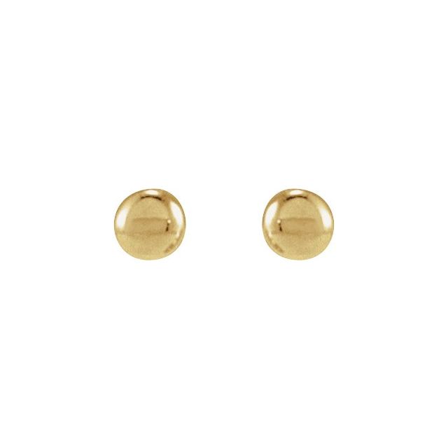 14K 1 Bead Stud Earrings