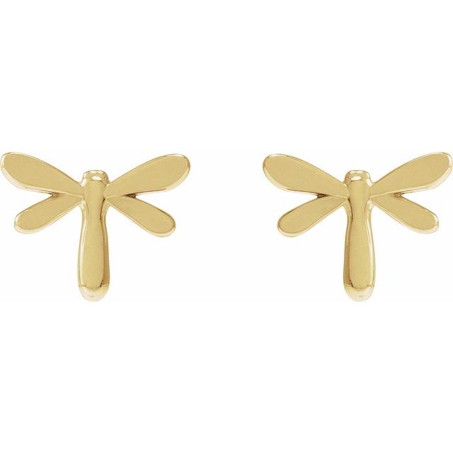 14K Dragon Fly Earrings