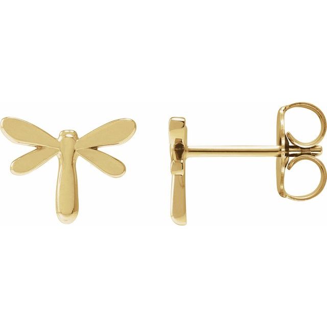 14K Dragon Fly Earrings