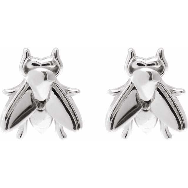 Sterling Silver Fly Earrings