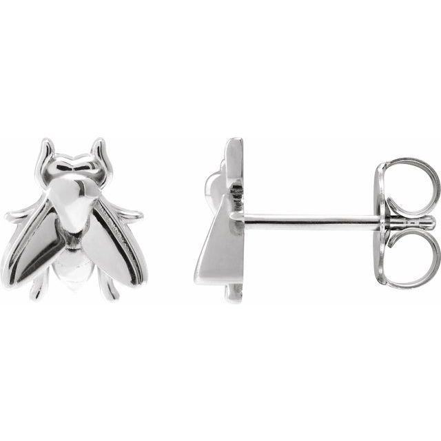 Sterling Silver Fly Earrings