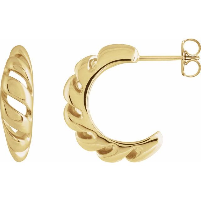 14K Right Rope Hoop Earring
