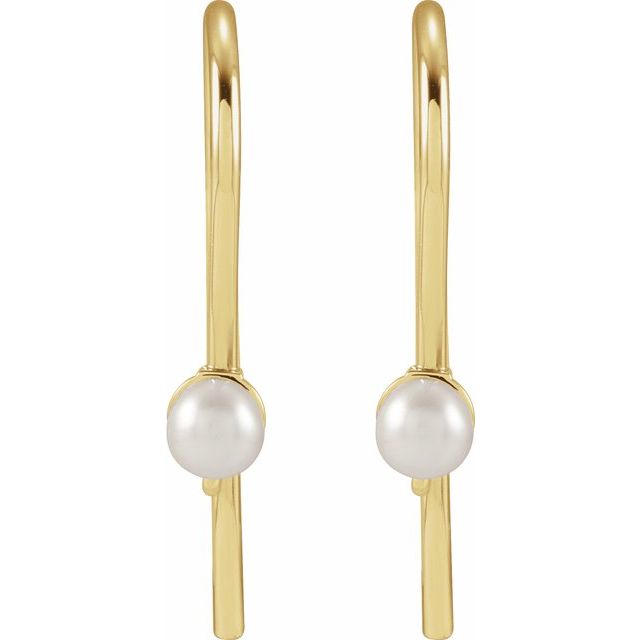 14K Cultured Pearl Earring Top