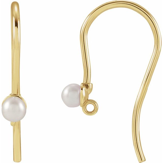 14K Cultured Pearl Earring Top
