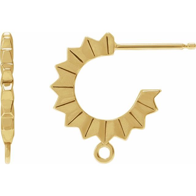 18K Starburst Hoop Earring Top