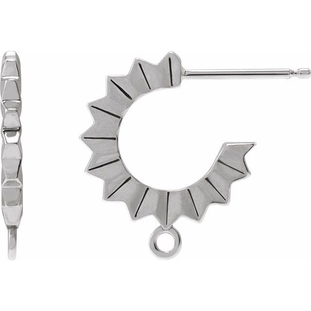 Sterling Silver Starburst Hoop Earring Top