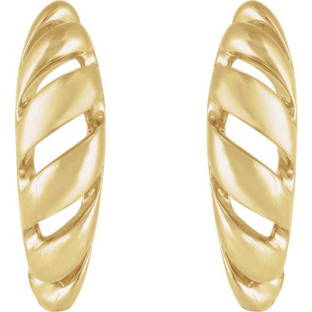 14K Left Rope Hoop Earring