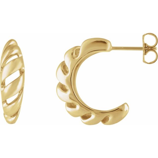 14K Left Rope Hoop Earring
